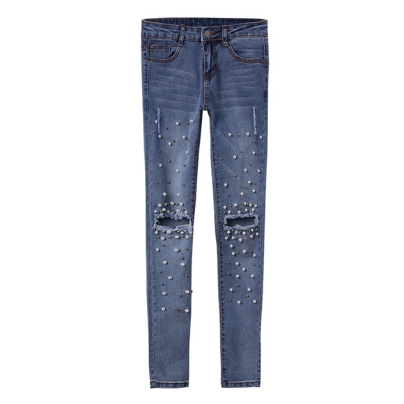 Slim Jeans with Beads - Picture 2 of 3